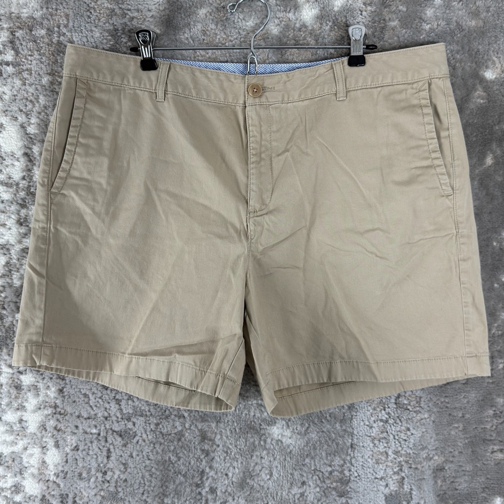 LL Bean Plus Sz‎ 18 Favorite Fit Minimalist Preppy Chino Shorts Beige Button Zip